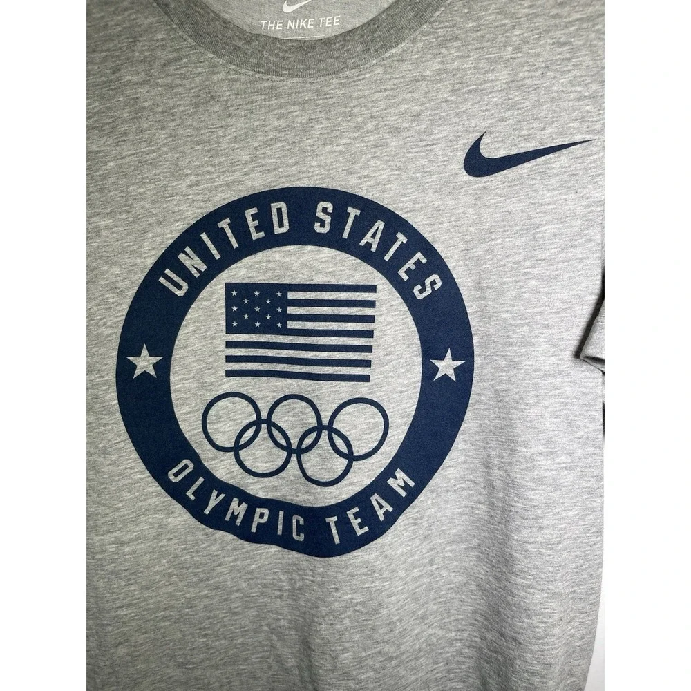 Team USA Shirt Mens Small Gray‎ Olympics Nike Dri Fit United States Olympic Team